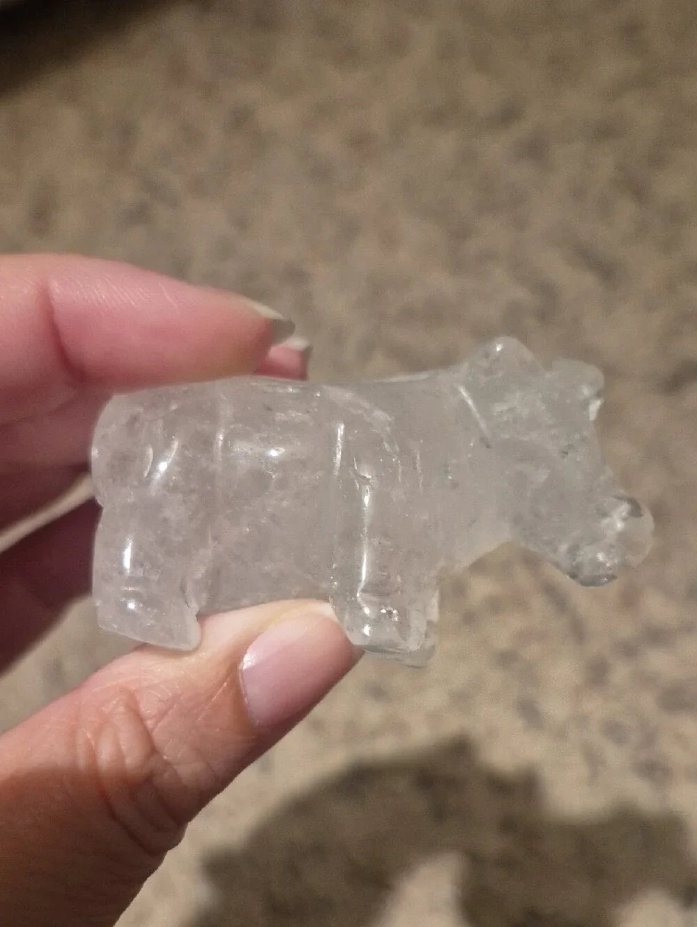 Handcarved Clear Quartz Crystal Cow